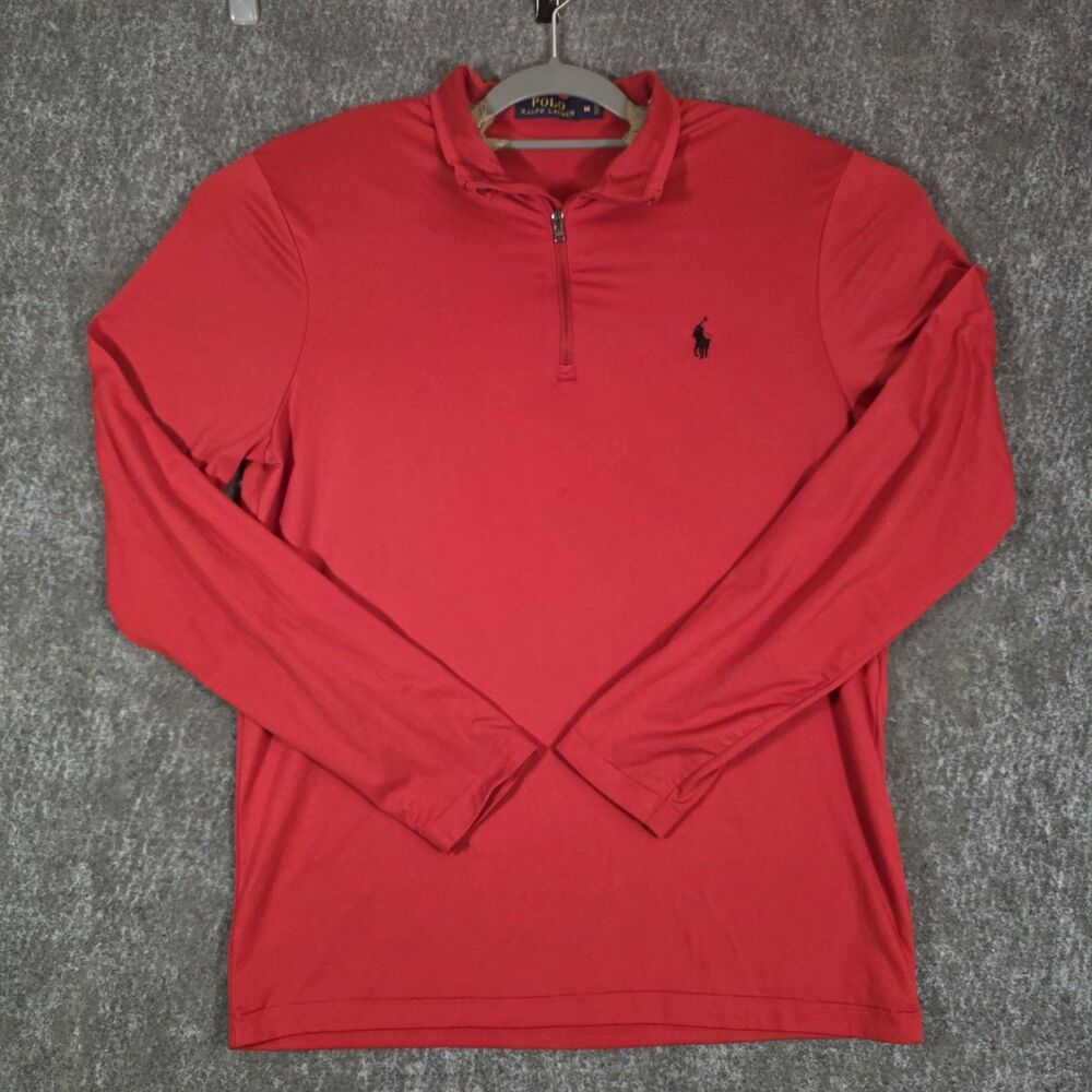 Polo Ralph Lauren Pullover Men’s M Red 1/4 Zip Golf Performance Stretch